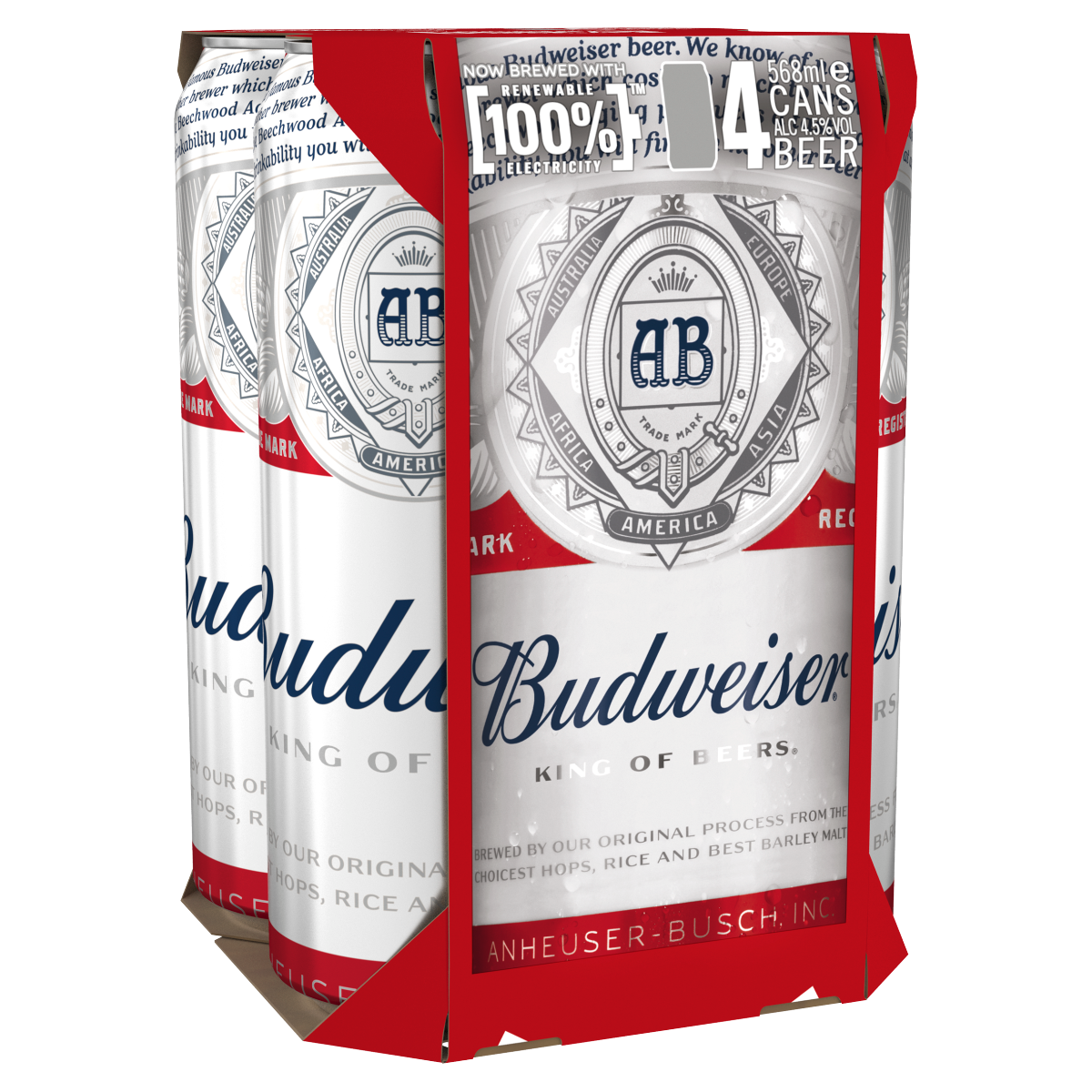 Budweiser Beer 4 x 568ml