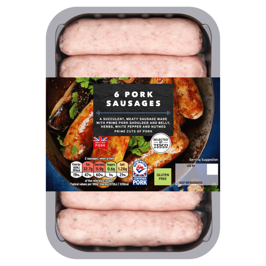 Tesco 6 Pork Sausages 400g