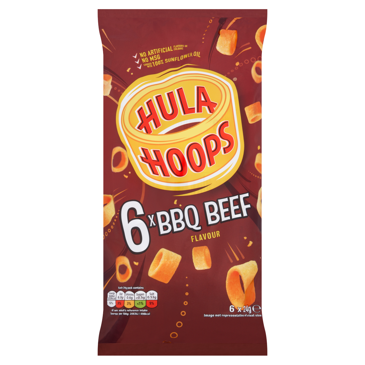 Hula Hoops BBQ Beef Flavour 6 x 24g