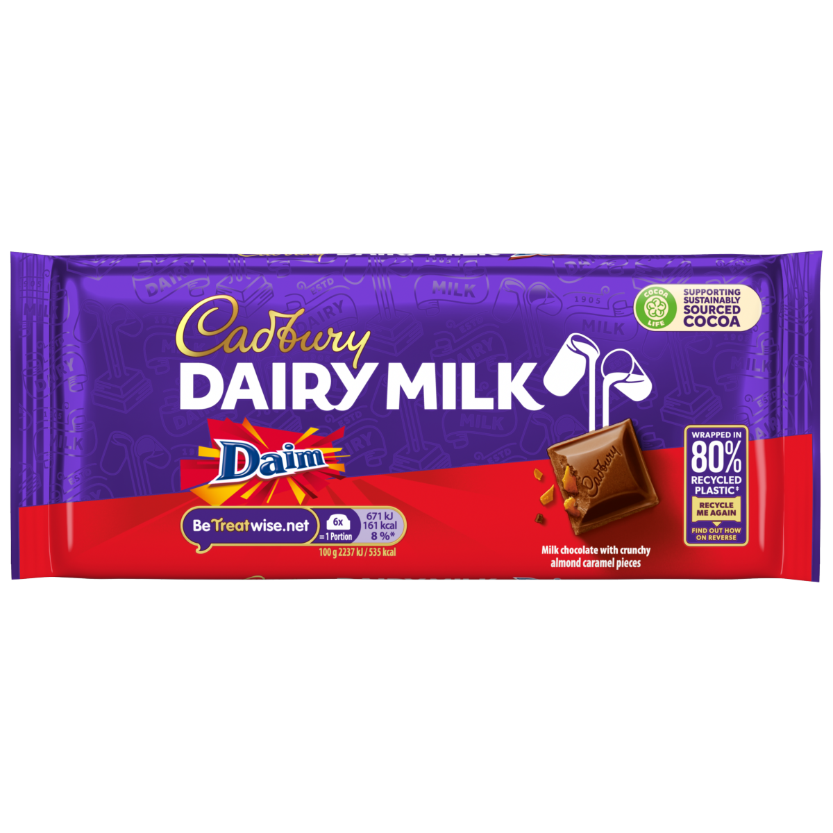 Cadbury Dairy Milk Daim Chocolate Bar 120g