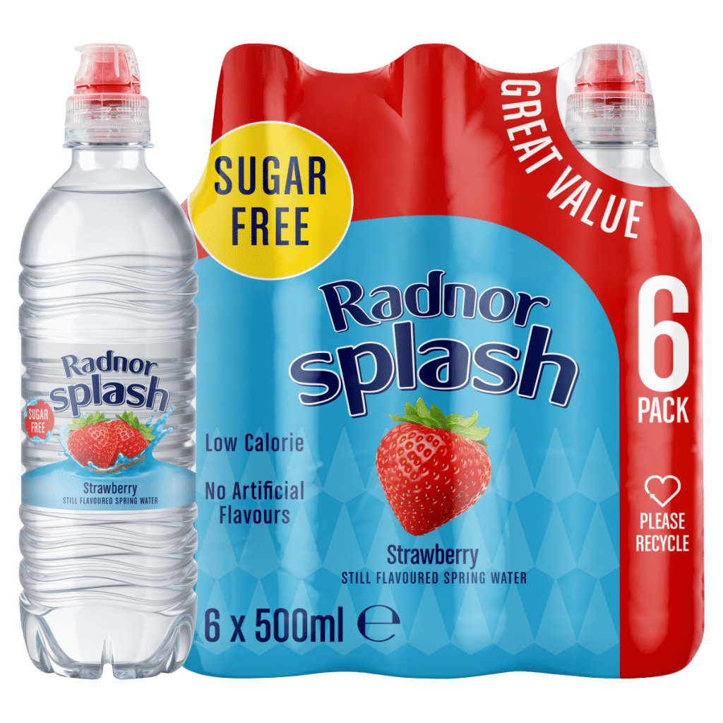 Radnor Splash Strawberry Still Flavoured Spring Water 6 x 500ml