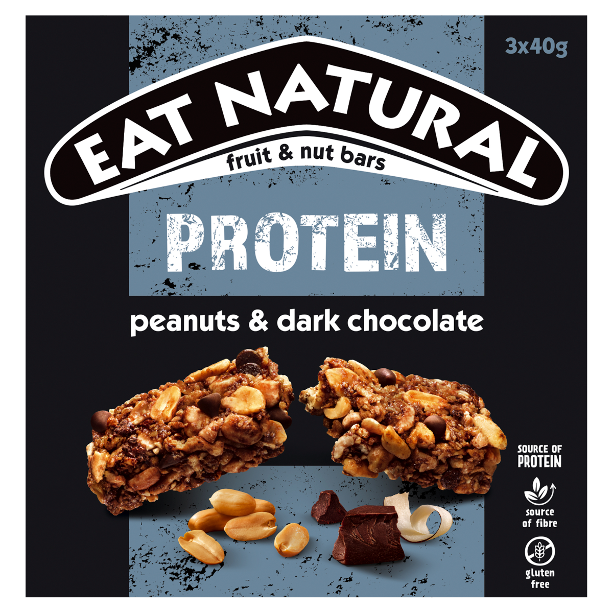 Eat Natural Protein Peanuts & Dark Chocolate Fruit & Nut Bars 3 x 40g