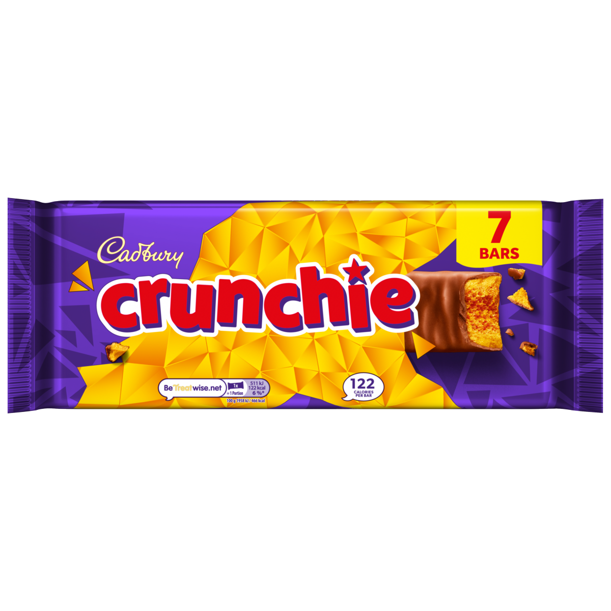 Cadbury Crunchie Chocolate Bar 7 Pack Multipack 182.7g (7 x 26.1g)