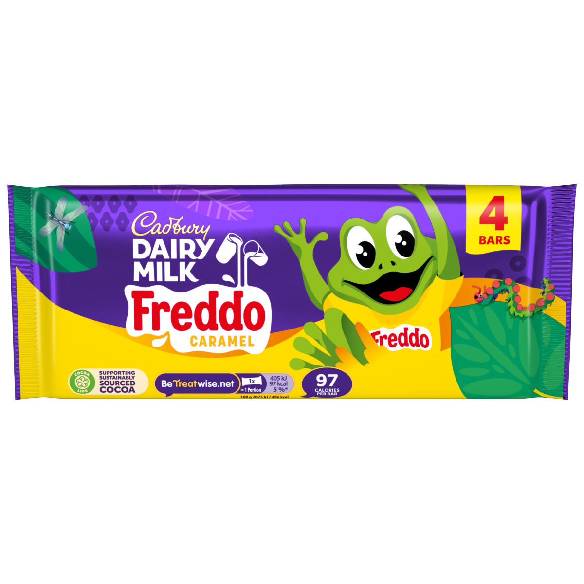 Cadbury Dairy Milk Caramel Freddo Chocolate Bar 4 Pack Multipack 78g (4 x 19.5g)