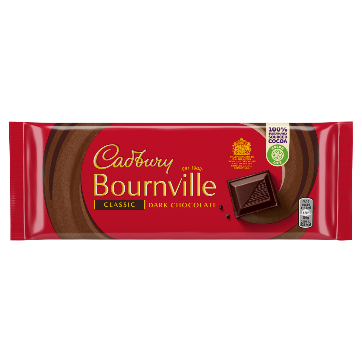 Cadbury Bournville Classic Dark Chocolate Chocolate Bar 180g