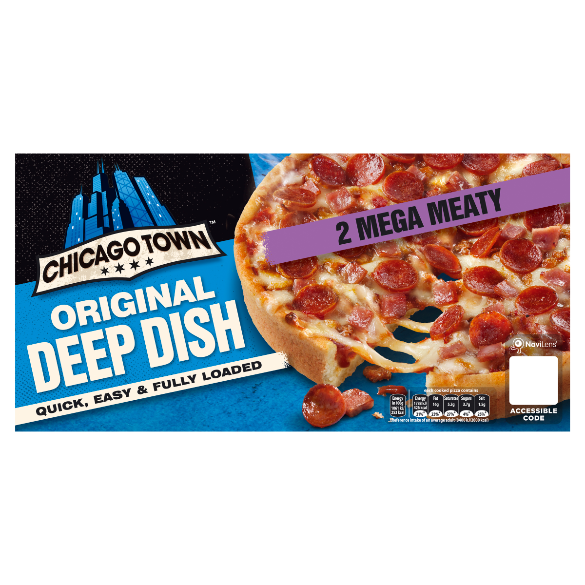 Chicago Town Original Deep Dish 2 Mega Meaty Pizza 2 x 157g (314g)