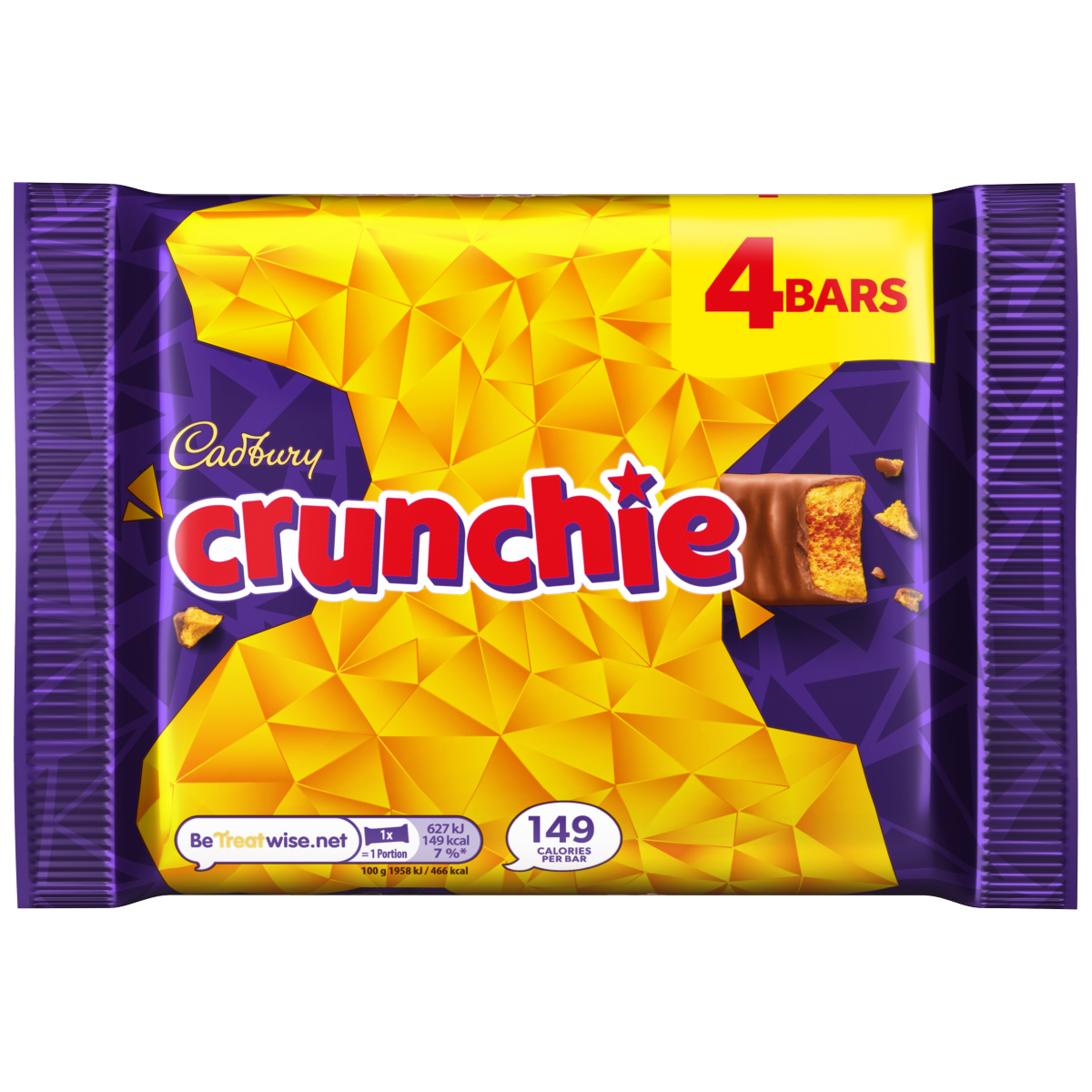 Cadbury Crunchie Chocolate Bar 4 Pack Multipack 128g (4 x 32g)