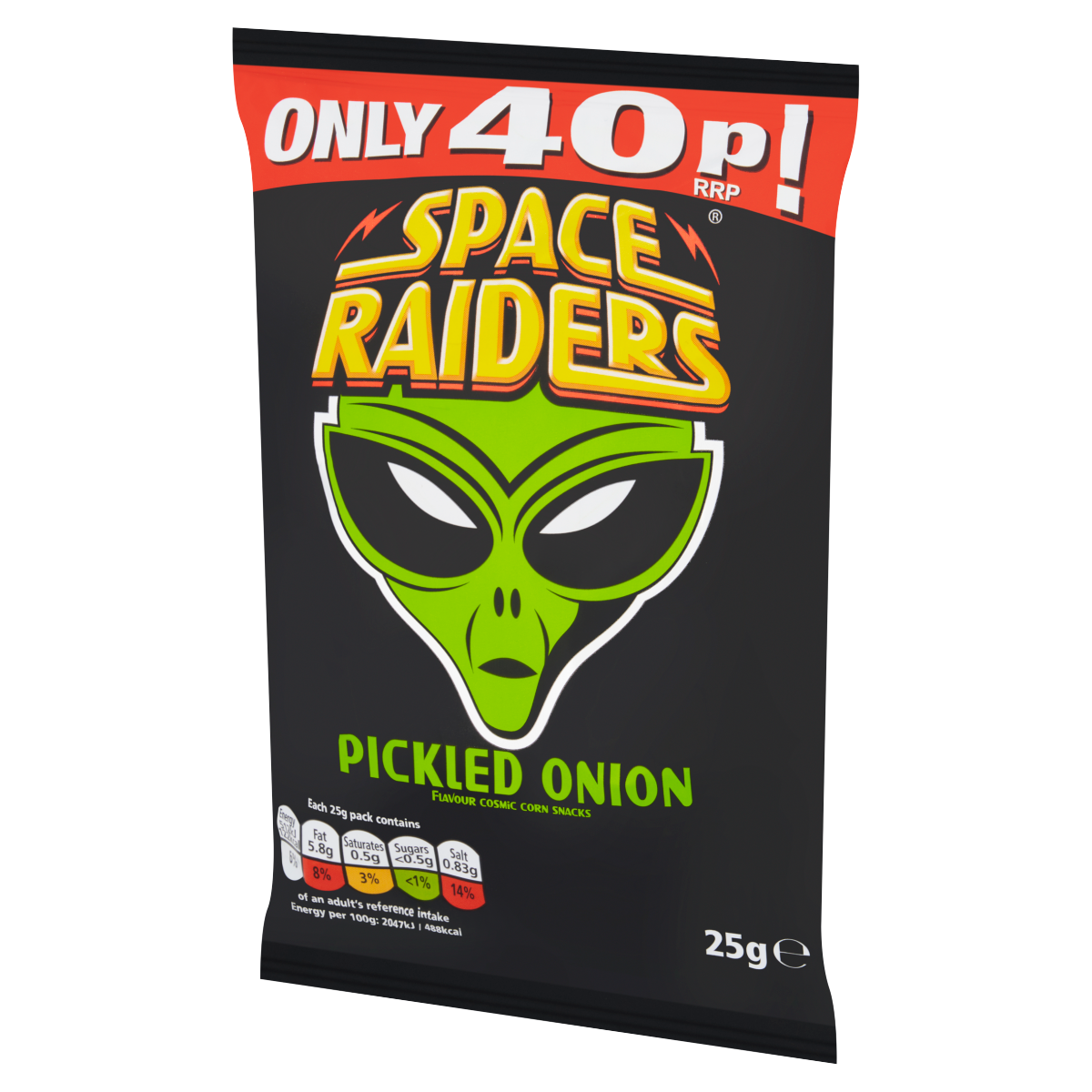 Space Raiders Pickled Onion Flavour Cosmic Corn Snacks 25g