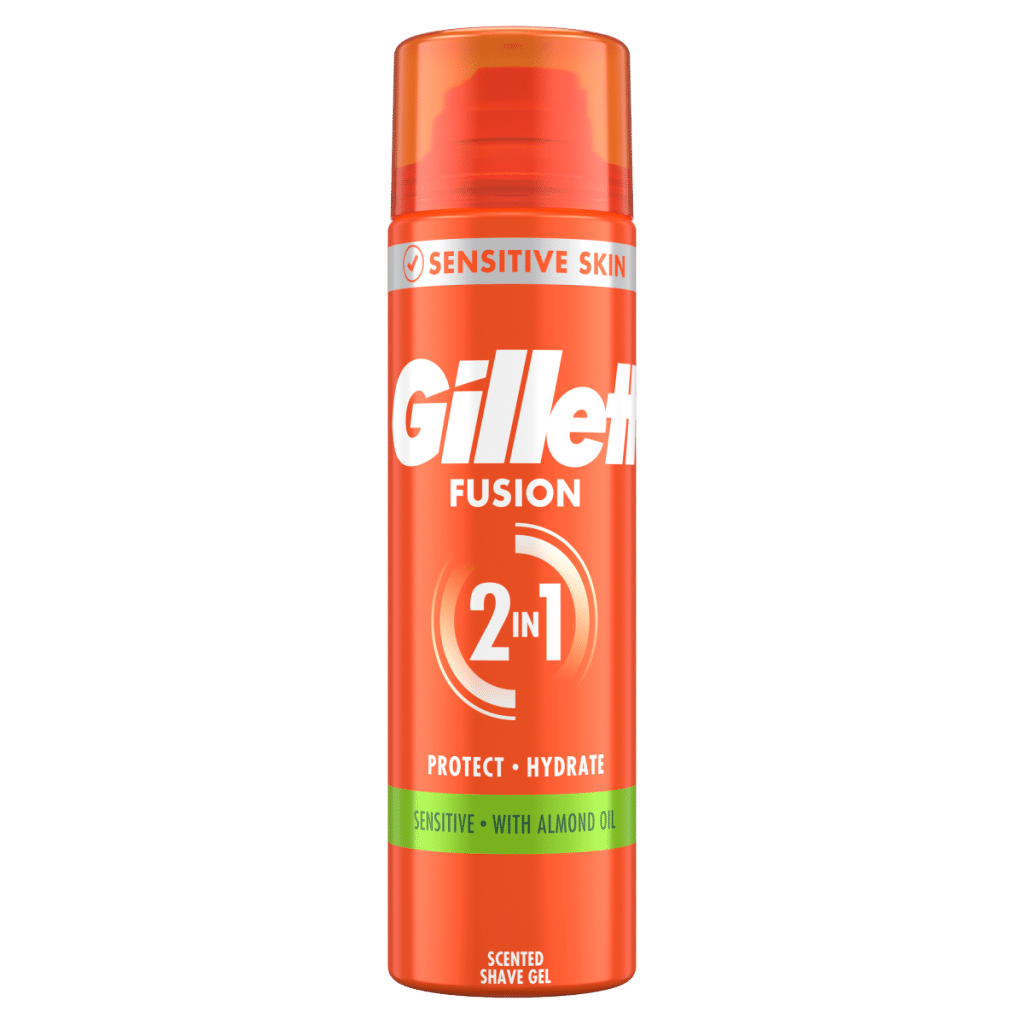Gillette Fusion Shave Gel with Almond Oil, For Sensitive Skin, 200ml