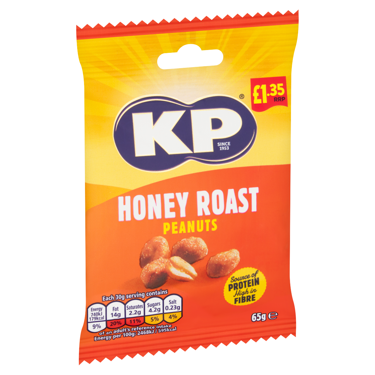 KP Honey Roast Peanuts 65g