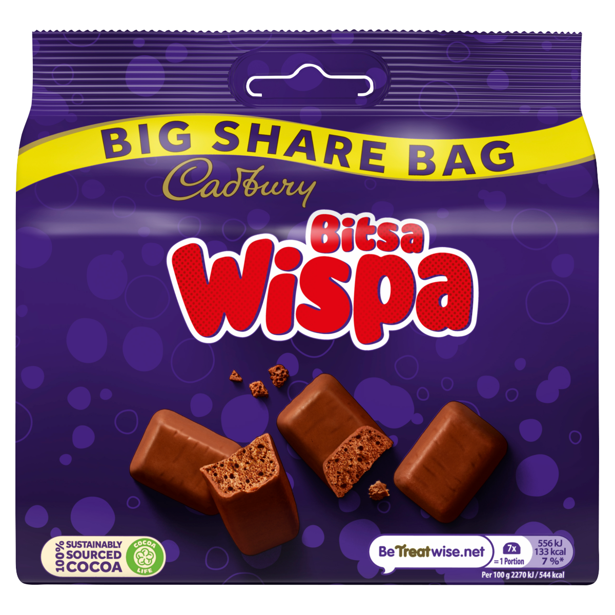 Cadbury Bitsa Wispa Chocolate Large Sharing Bag 185.5g