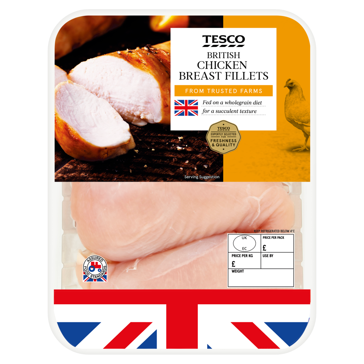 Tesco British Chicken Breast Fillets 580g