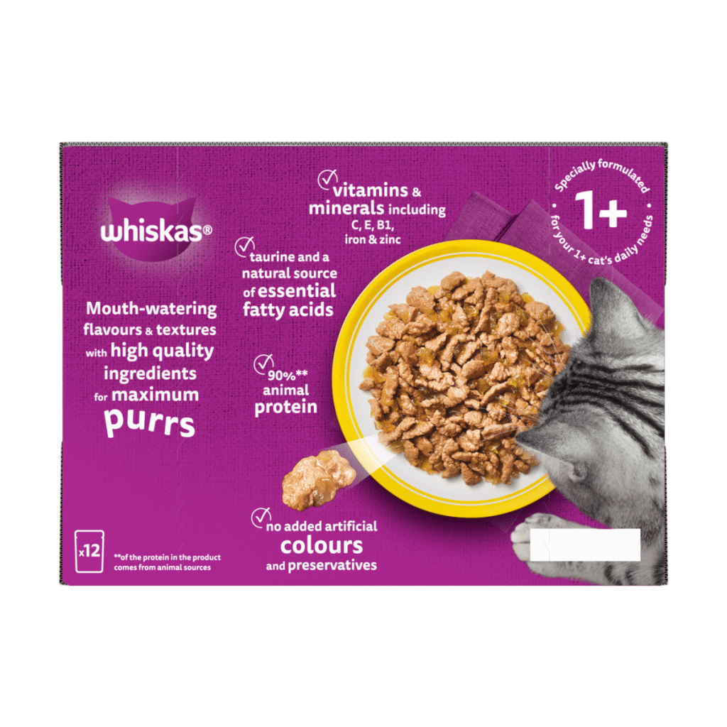 WHISKAS 1+ POULTRY Feasts Wet Cat Food Pouches in Jelly 12 x 85g
