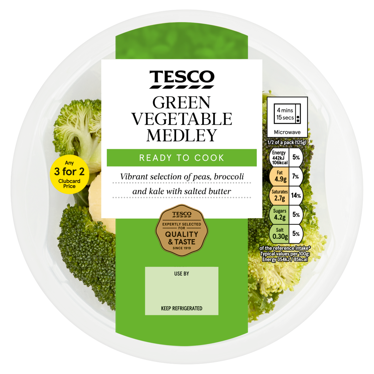 Tesco Green Vegetable Medley 250g