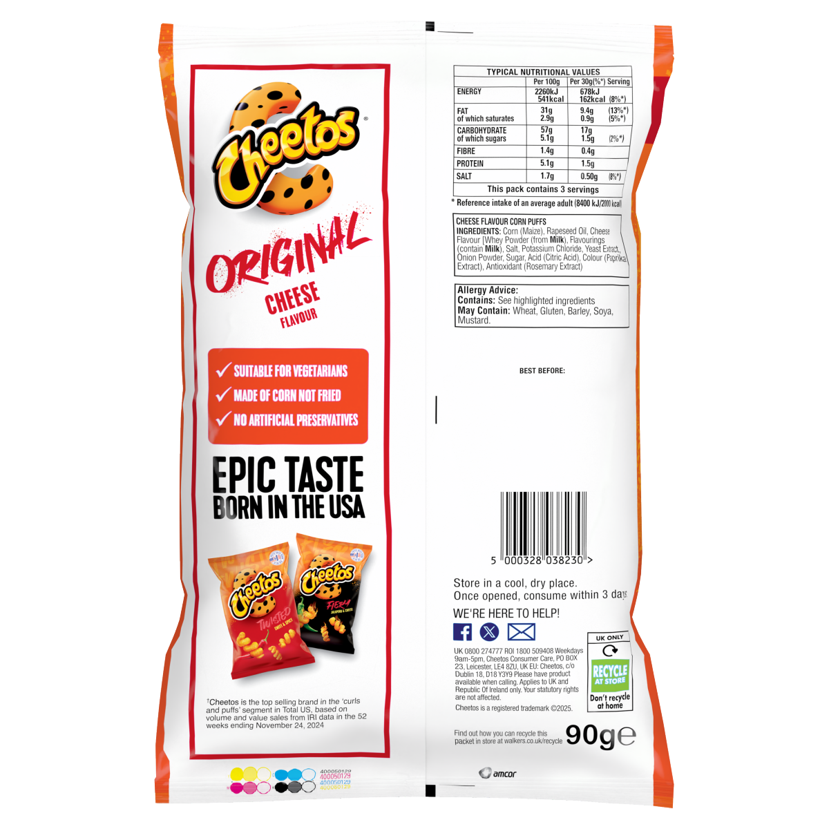 Cheetos Twisted Cheese Corn Puffs Sharing Crisps 90g PMP RRP £1.49