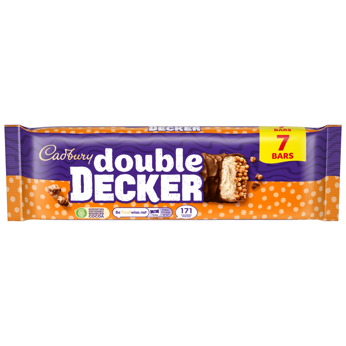 Cadbury Double Decker Chocolate Bar 7 Pack Multipack 261.1g (7 x 37.3g)
