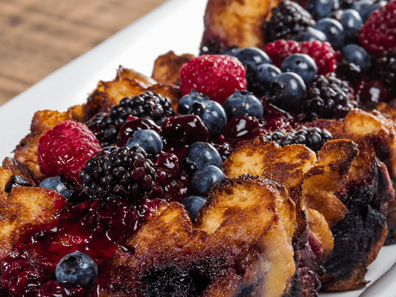Blueberry Bread and Butter Pudding