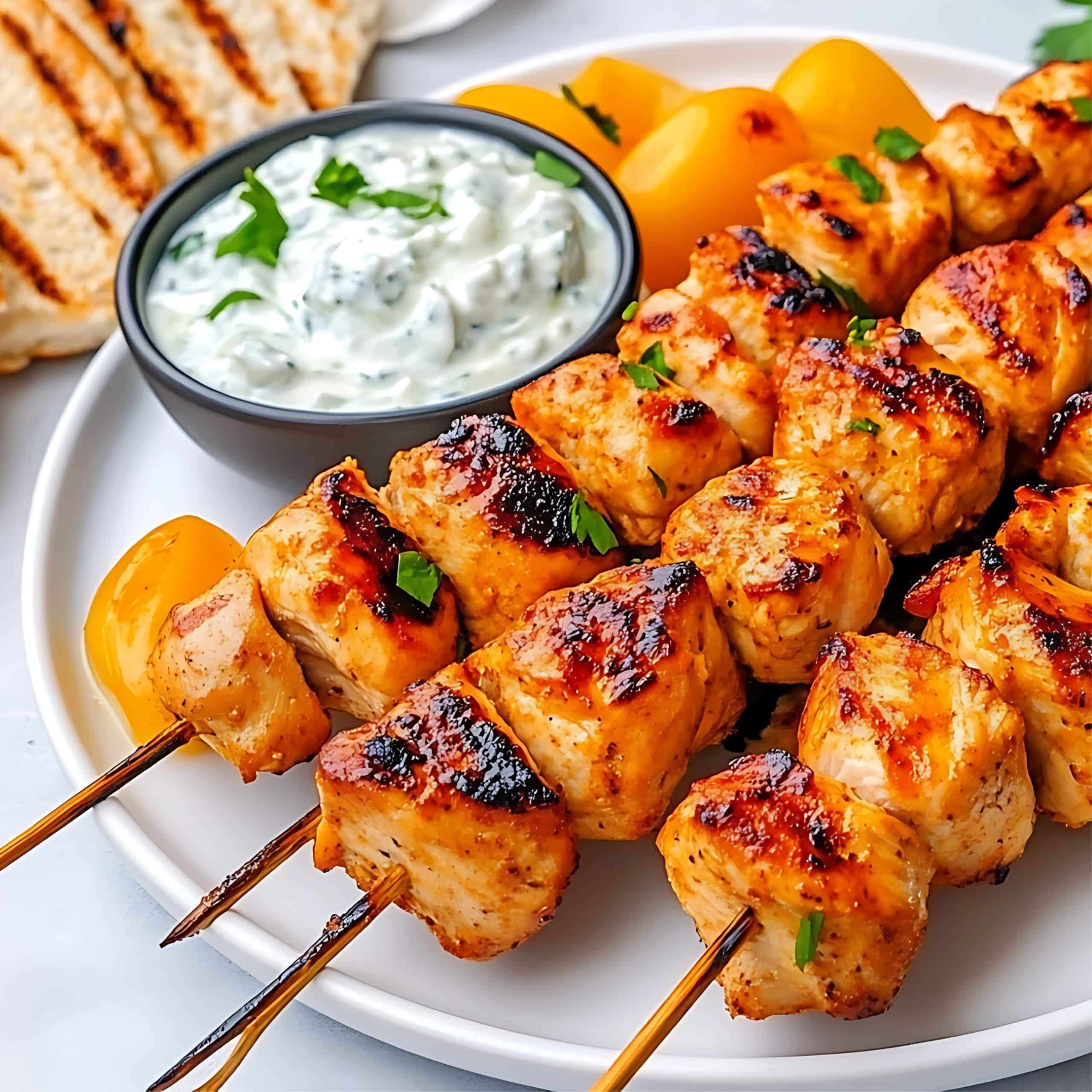 Spiced chicken skewers