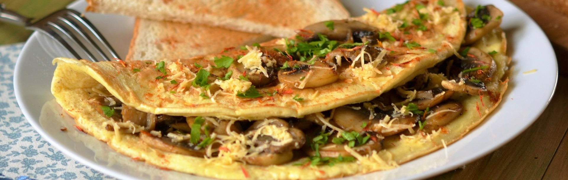 Cheese and mushroom omelette