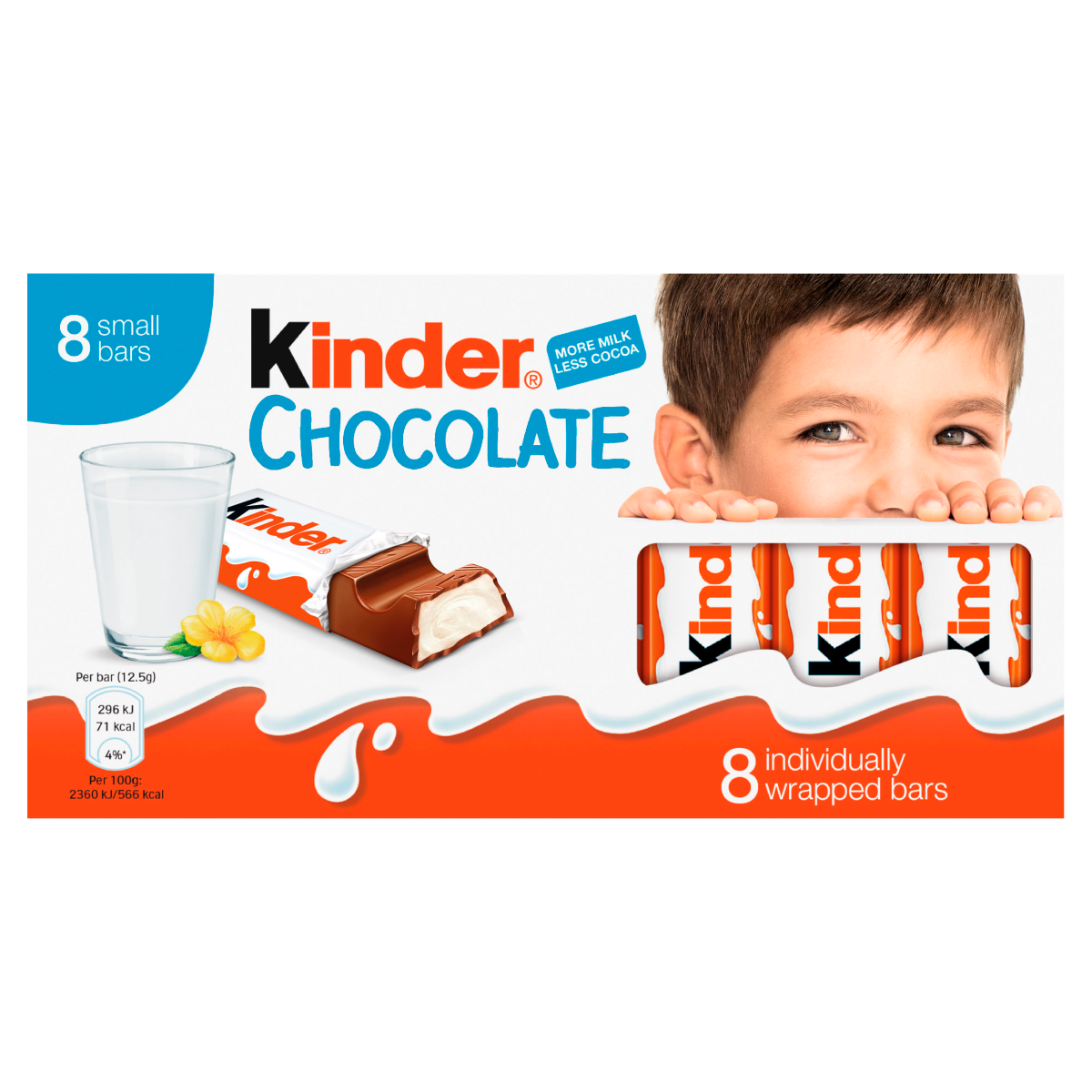 Kinder Small Chocolate Bars Multipack 8 x 12.5g (100g)