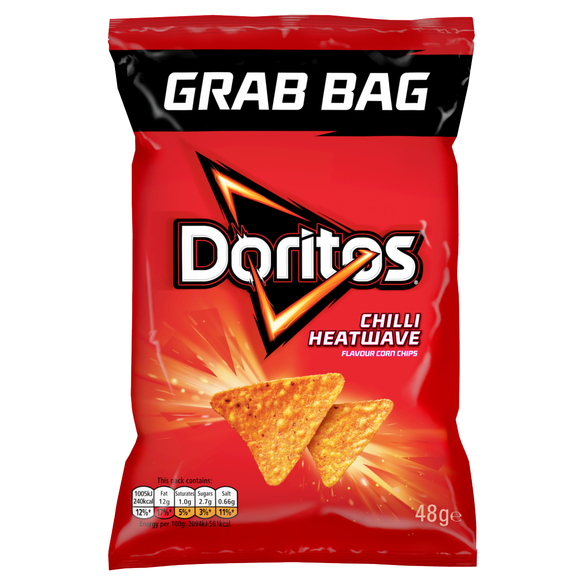 Doritos Chilli Heatwave Tortilla Chips Crisps 48g