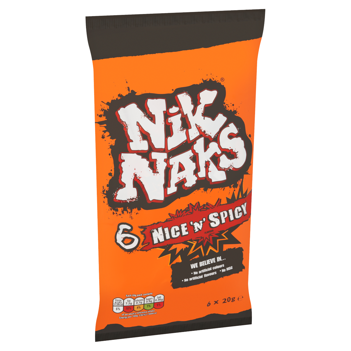 Nik Naks Nice ‘N’ Spicy Flavour 6 x 20g