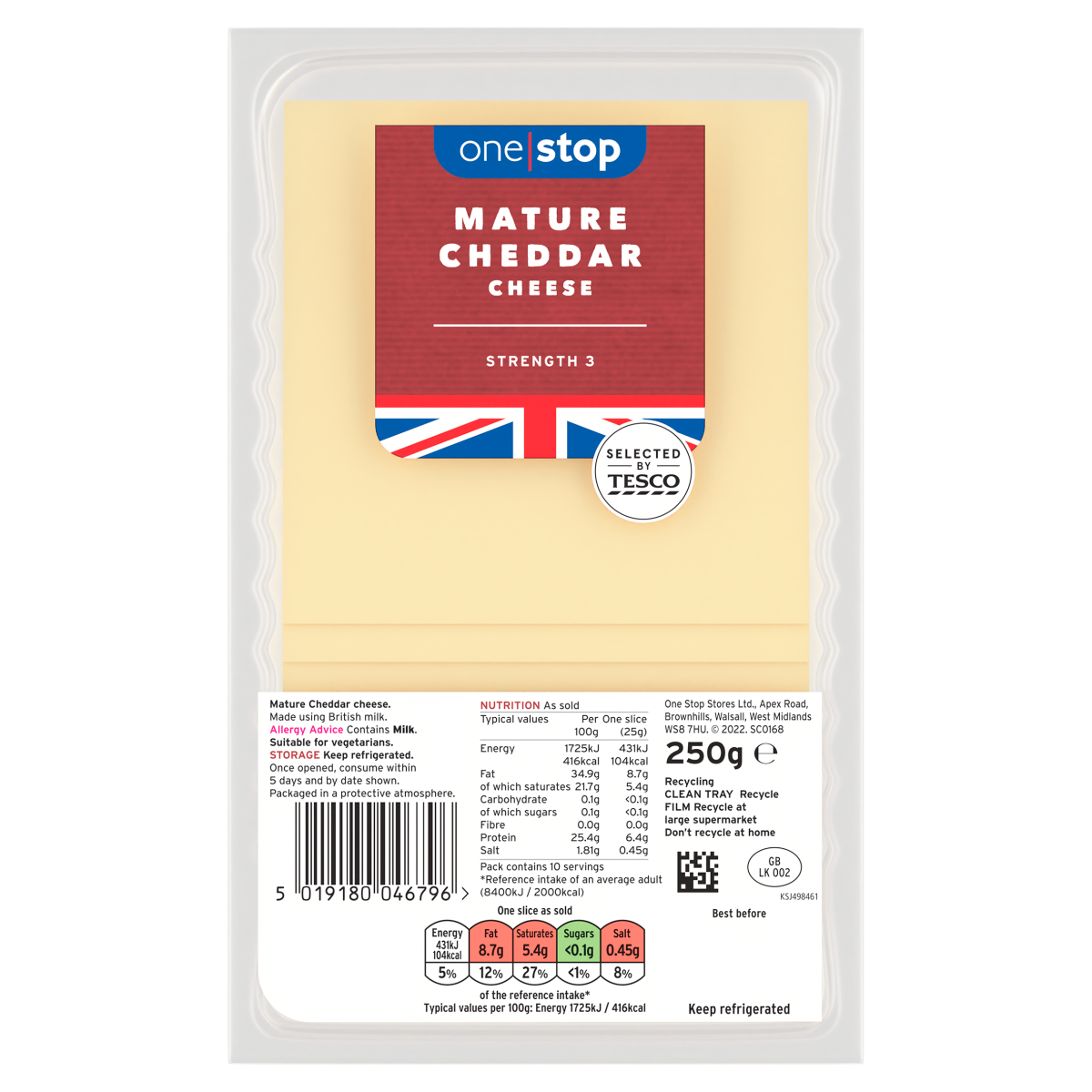 One Stop Mature Cheddar Cheese 250g