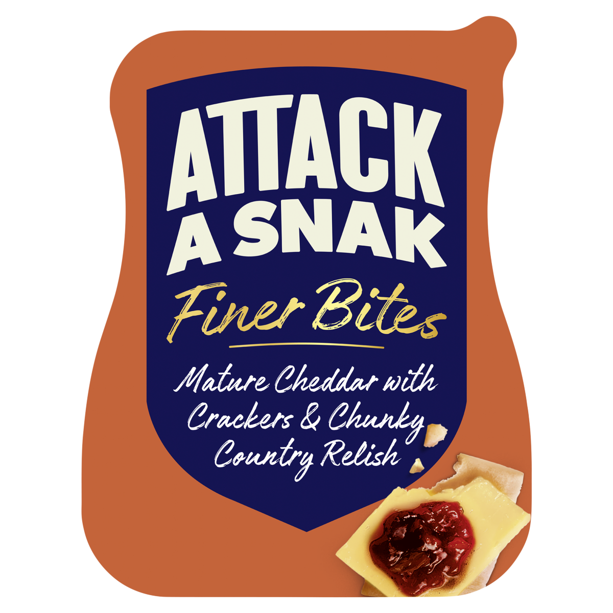 Attack a Snak Finer Bites Mature Cheddar with Crackers & Chunky Country Relish 72g