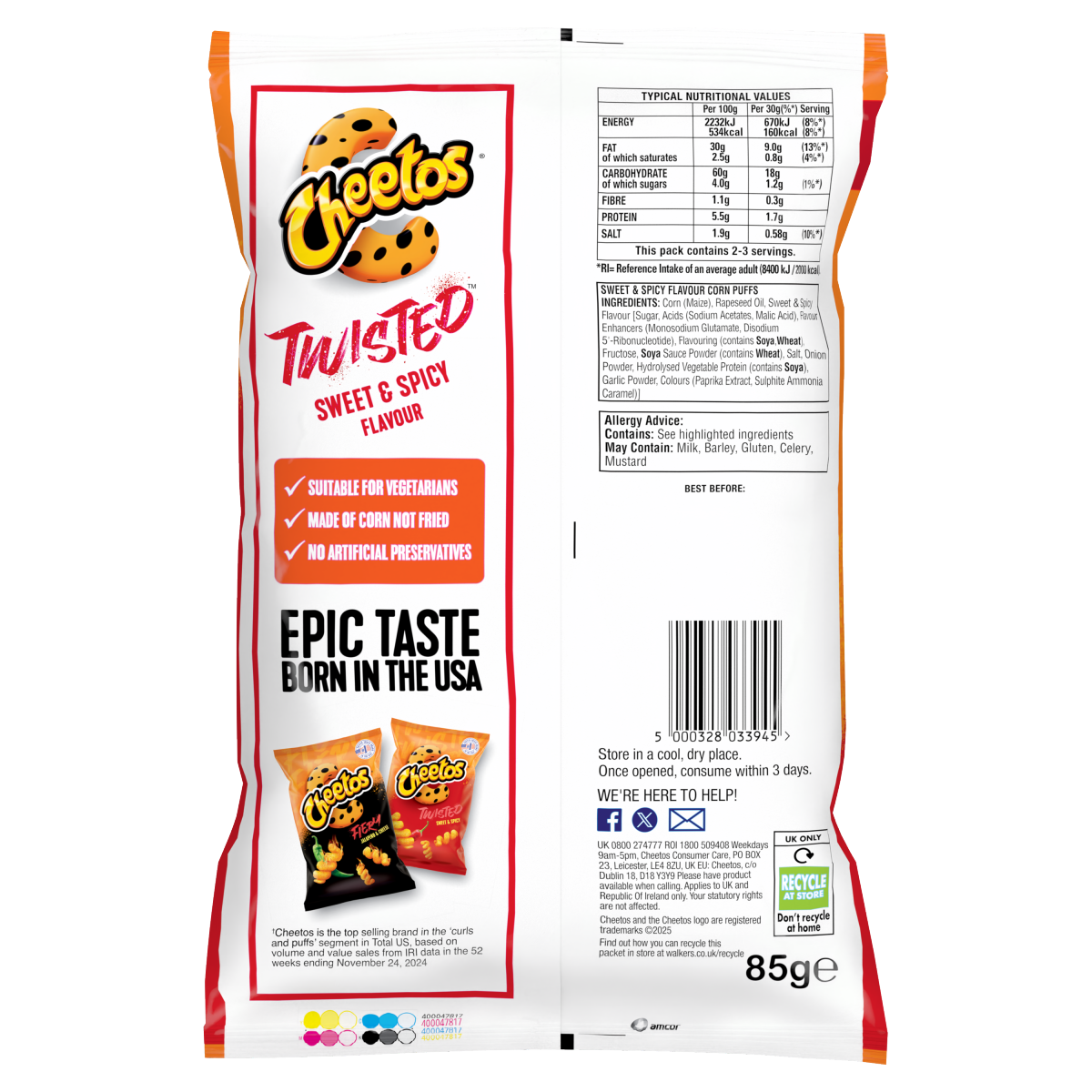 Cheetos Twisted Sweet & Spicy Sharing Crisps 85g PMP RRP £ 1.49