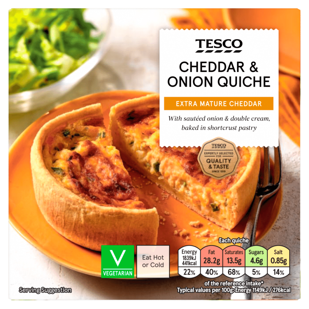 Tesco Cheddar & Onion Quiche 160g