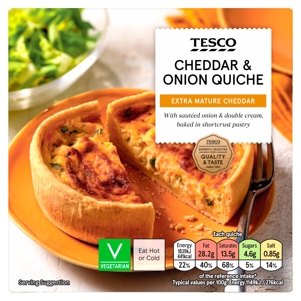 Tesco Cheddar & Onion Quiche 160g