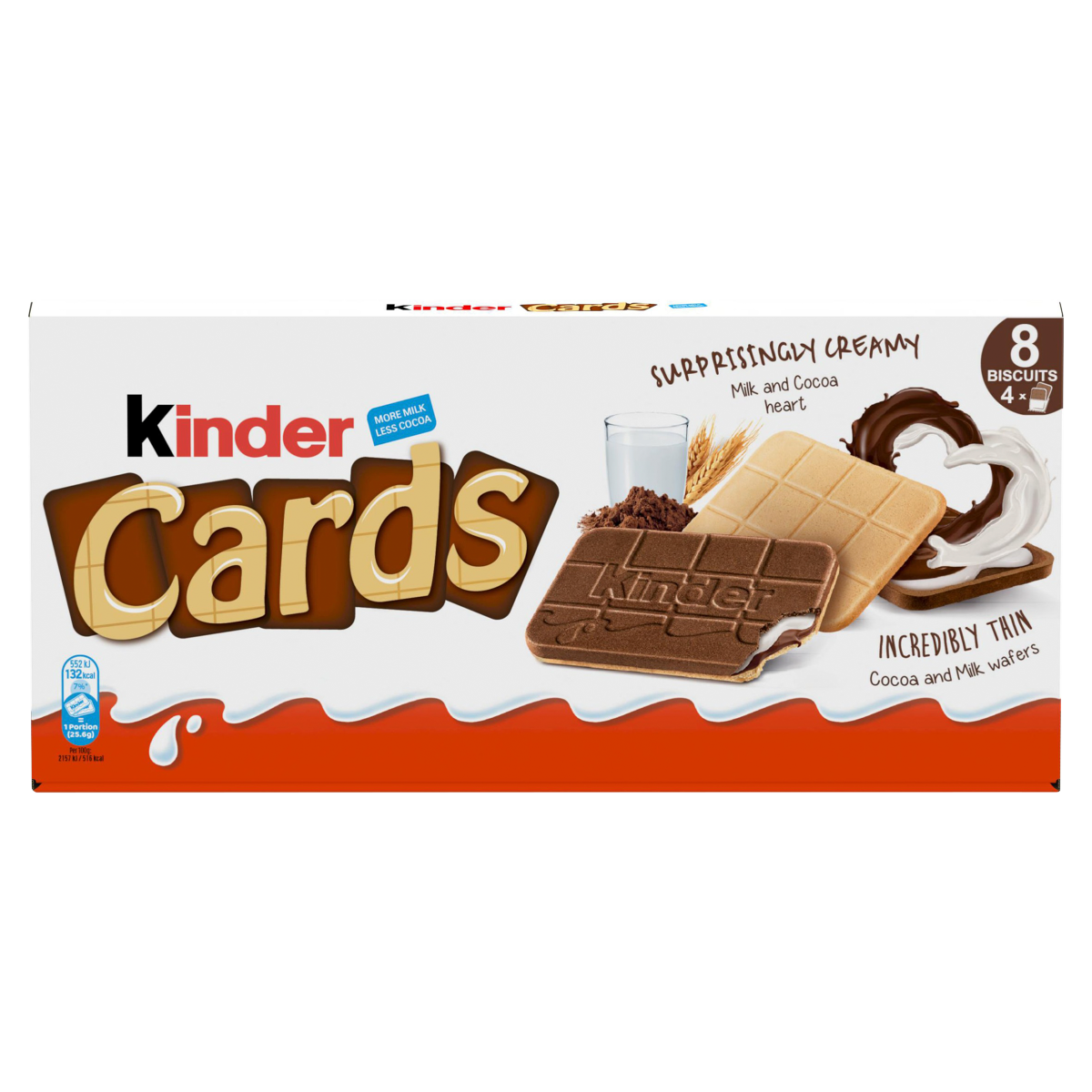 Kinder Cards Biscuits 8 x 12.8g (102.4g)