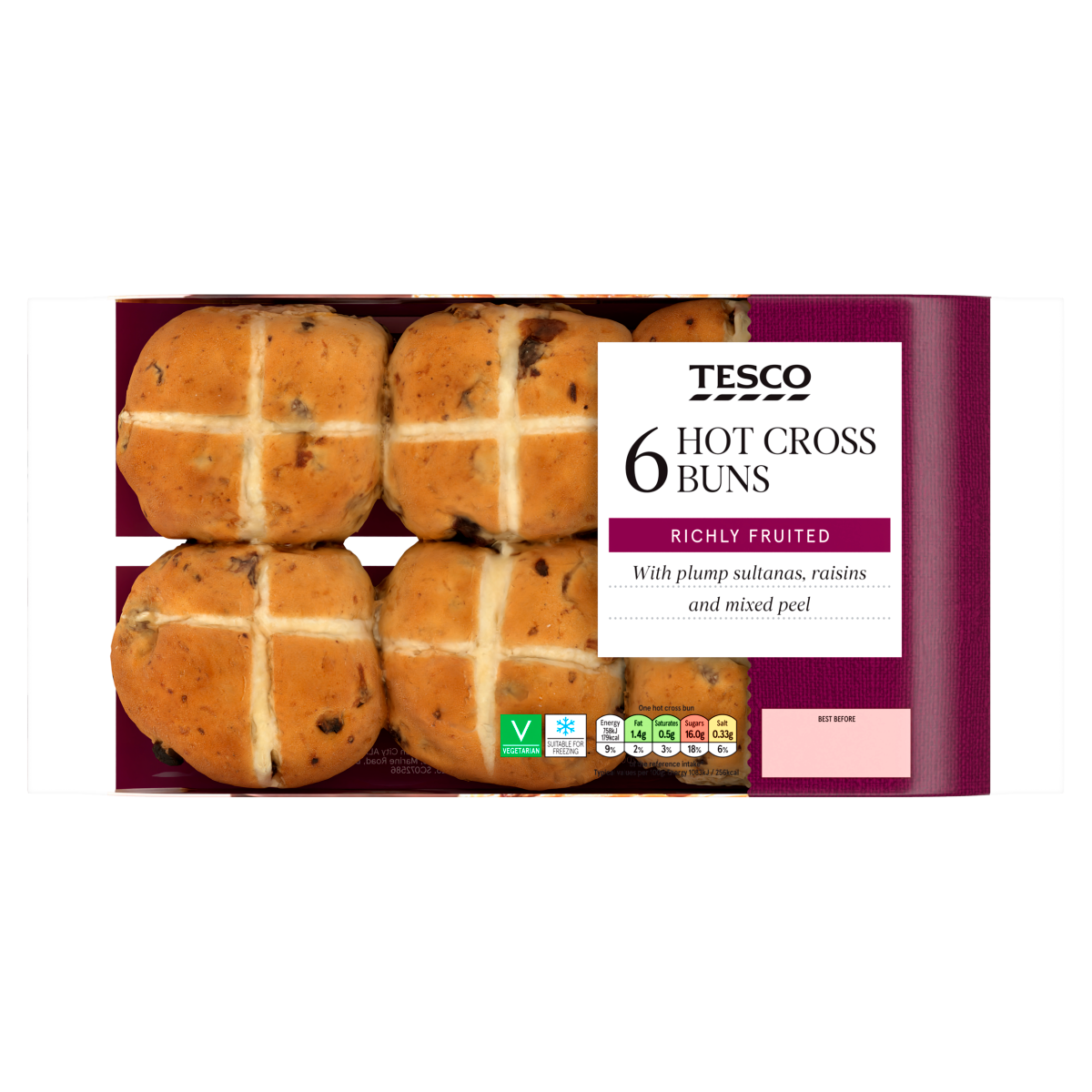 Tesco 6 Hot Cross Buns