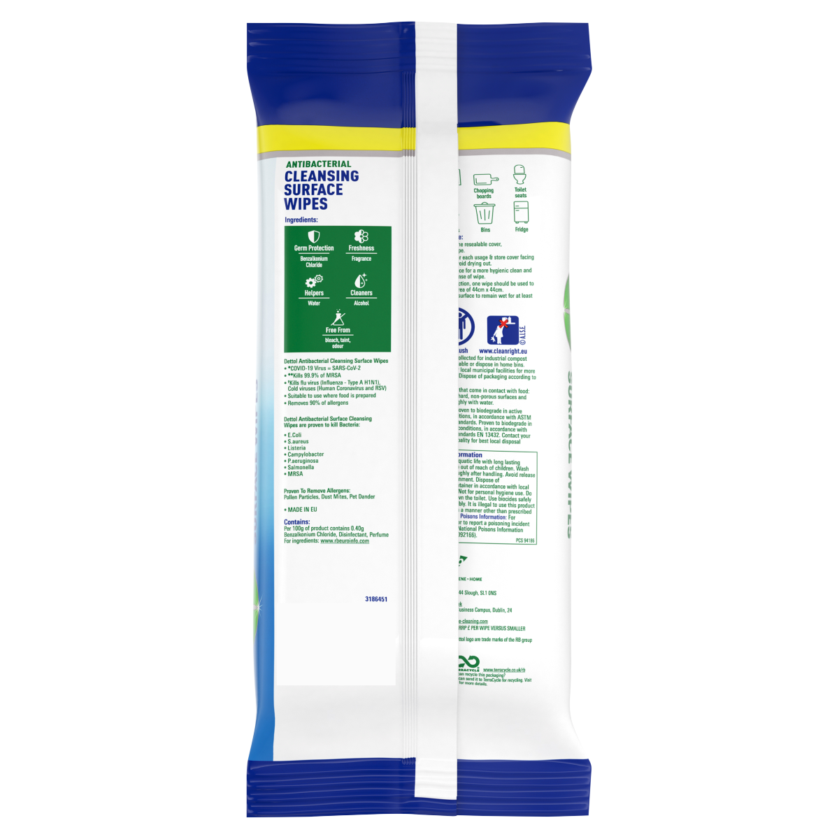 Dettol Antibacterial Cleansing Surface Wipes 72 Large Wipes