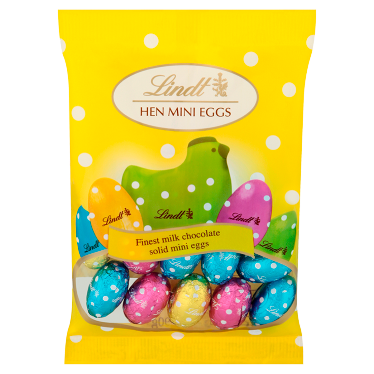 Lindt Hen Easter Milk Chocolate Mini Eggs Bag 90g