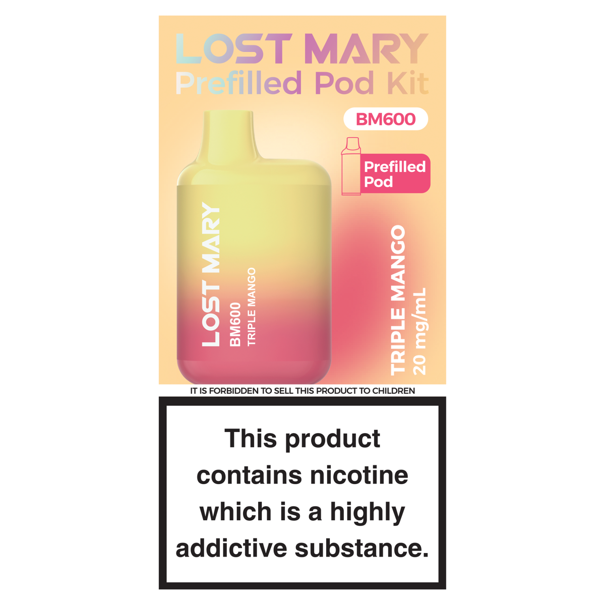 Lost Mary BM600 Triple Mango Prefilled Pod Kit 20mg/ml