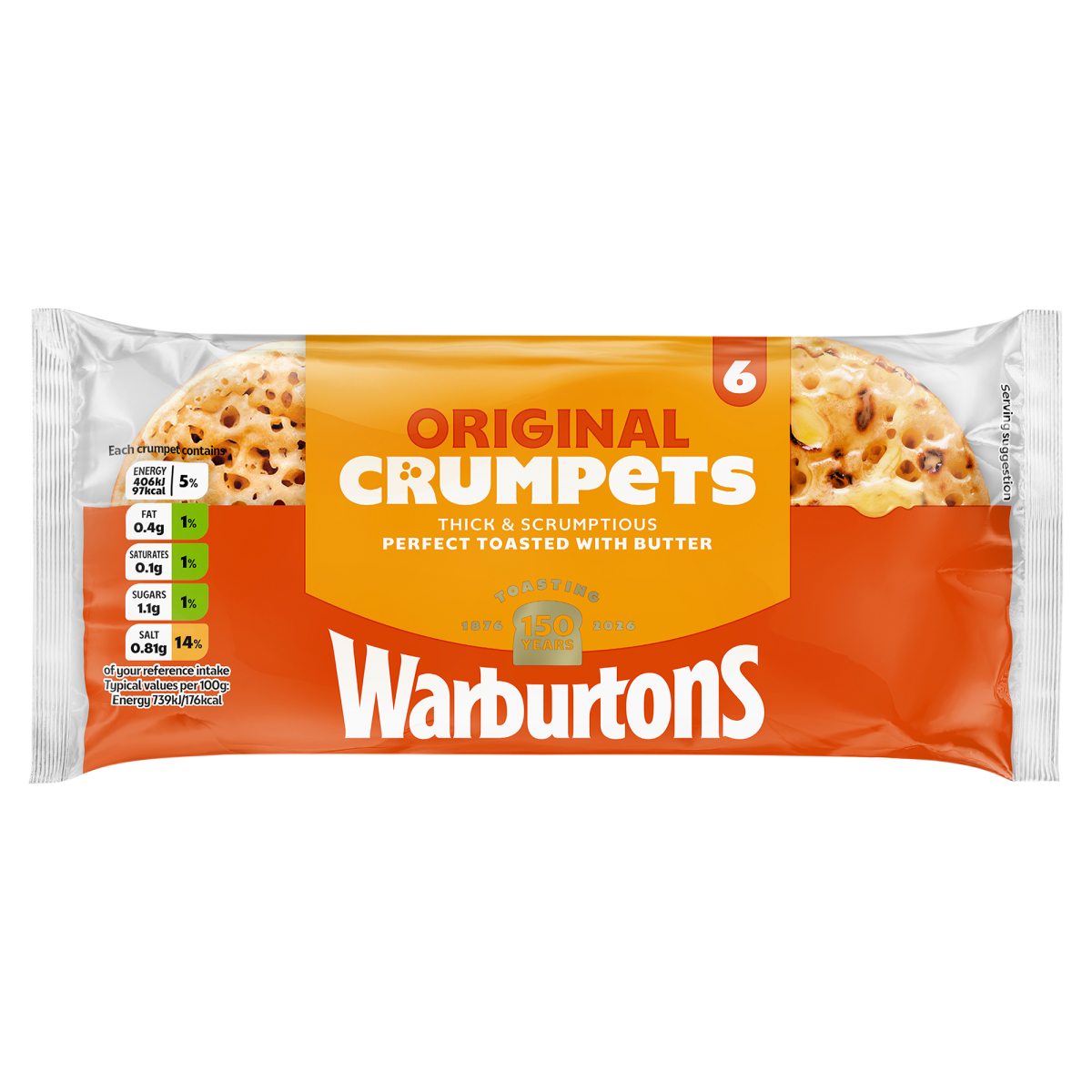 Warburtons 6 Original Crumpets