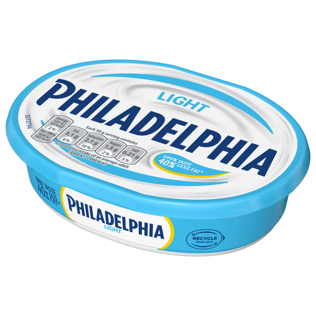 Philadelphia Light Soft Cream Cheese The same great taste with 40% Less Fat Tub 165 g