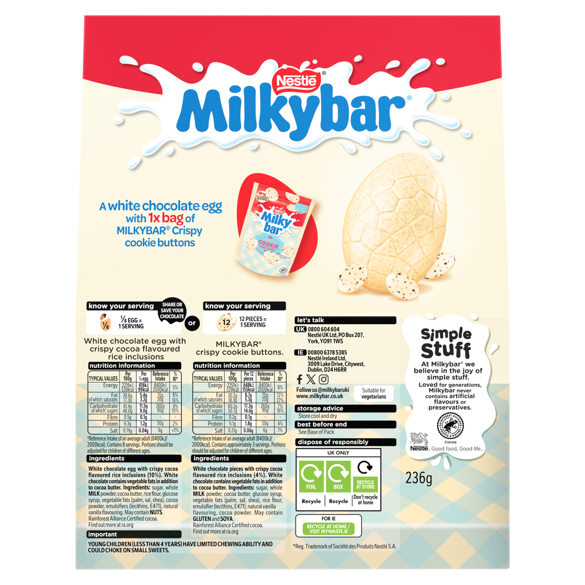 Milkybar Crispy Cookie 236g
