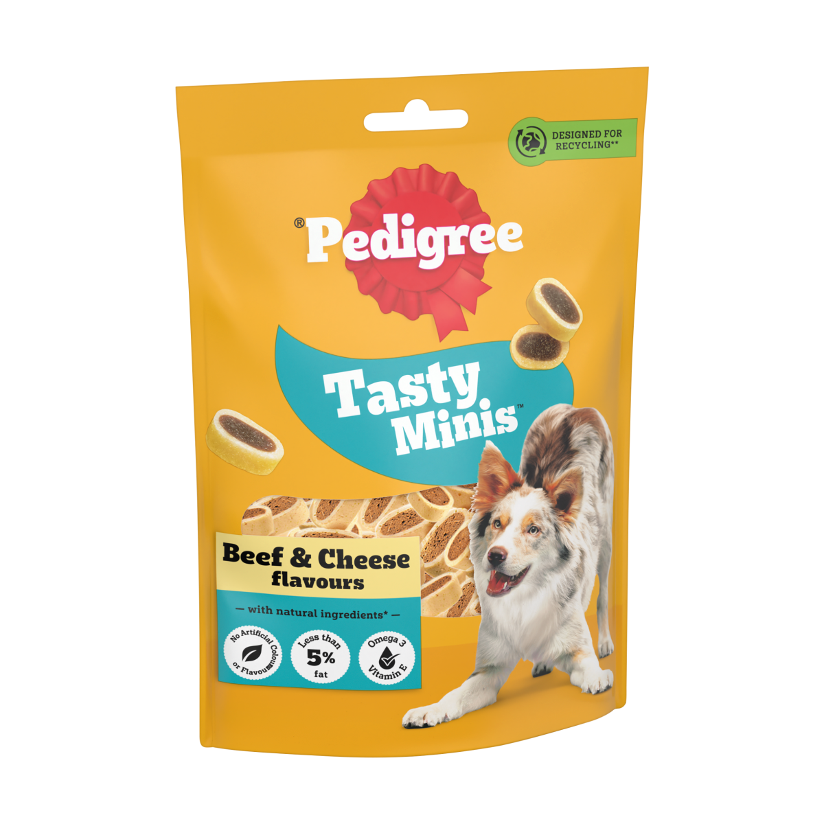 PEDIGREE® TASTY MINIS Adult Dog Treats Cheese & Beef Nibbles 140g