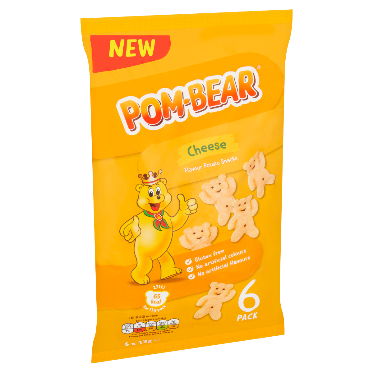 Pom-Bear Cheese Flavour Potato Snacks 6 x 13g