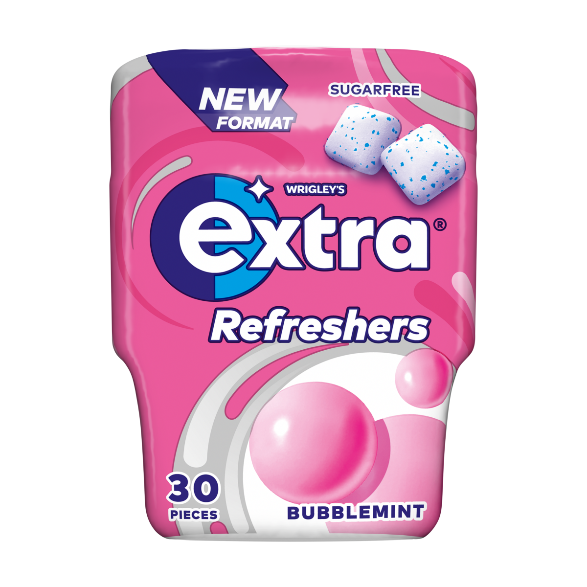 Extra Refreshers Bubblemint Sugar Free Chewing Gum Bottle 30 Pieces