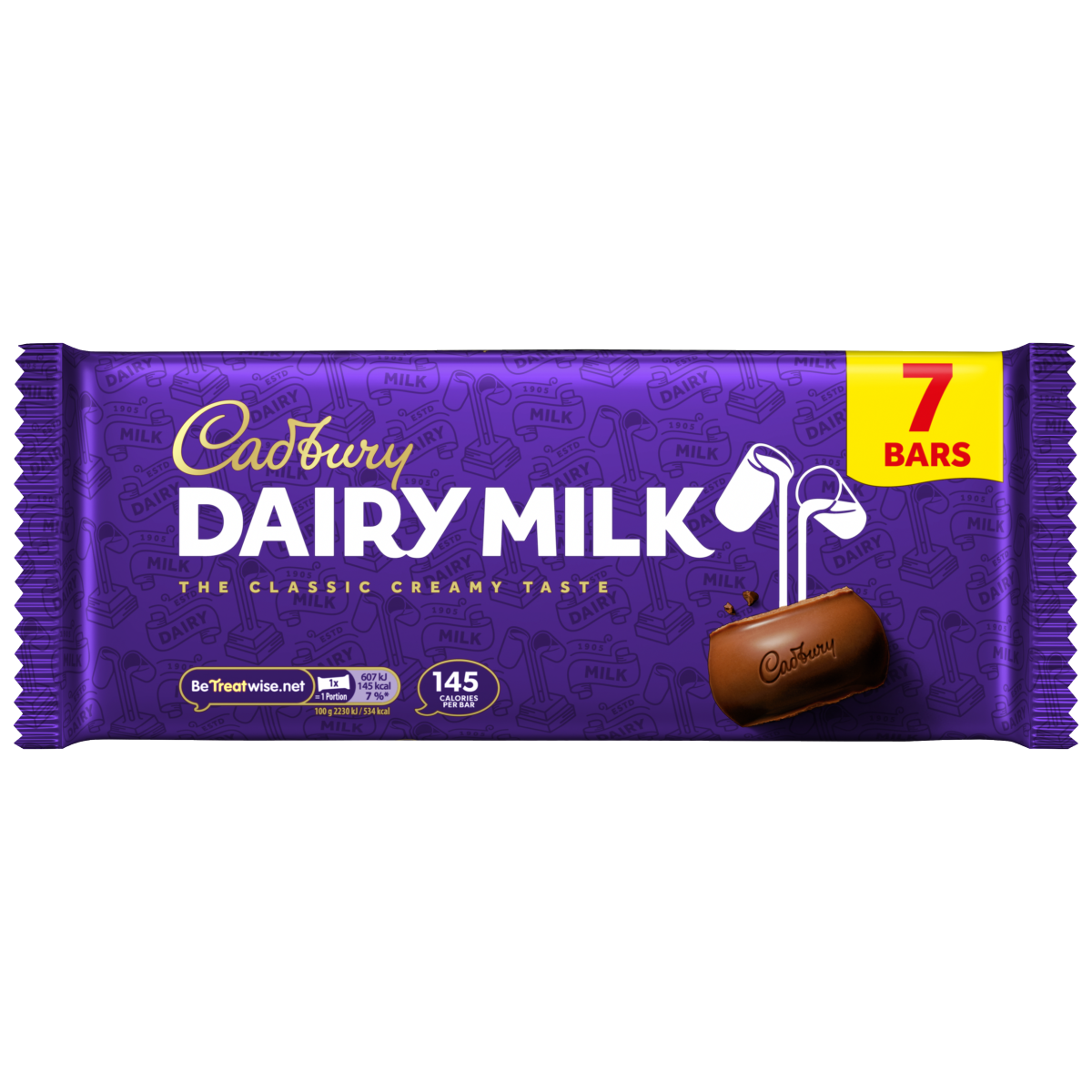 Cadbury Dairy Milk Chocolate Bar 7 Pack Multipack 190.4g (7 x 27x2g)