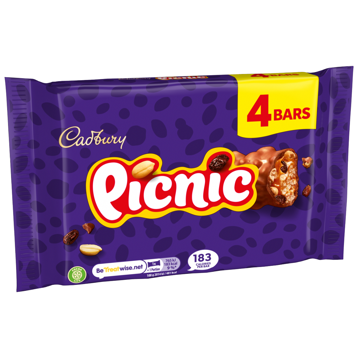 Cadbury Picnic Chocolate Bar 4 Pack Multipack 152g (4 x 38g)