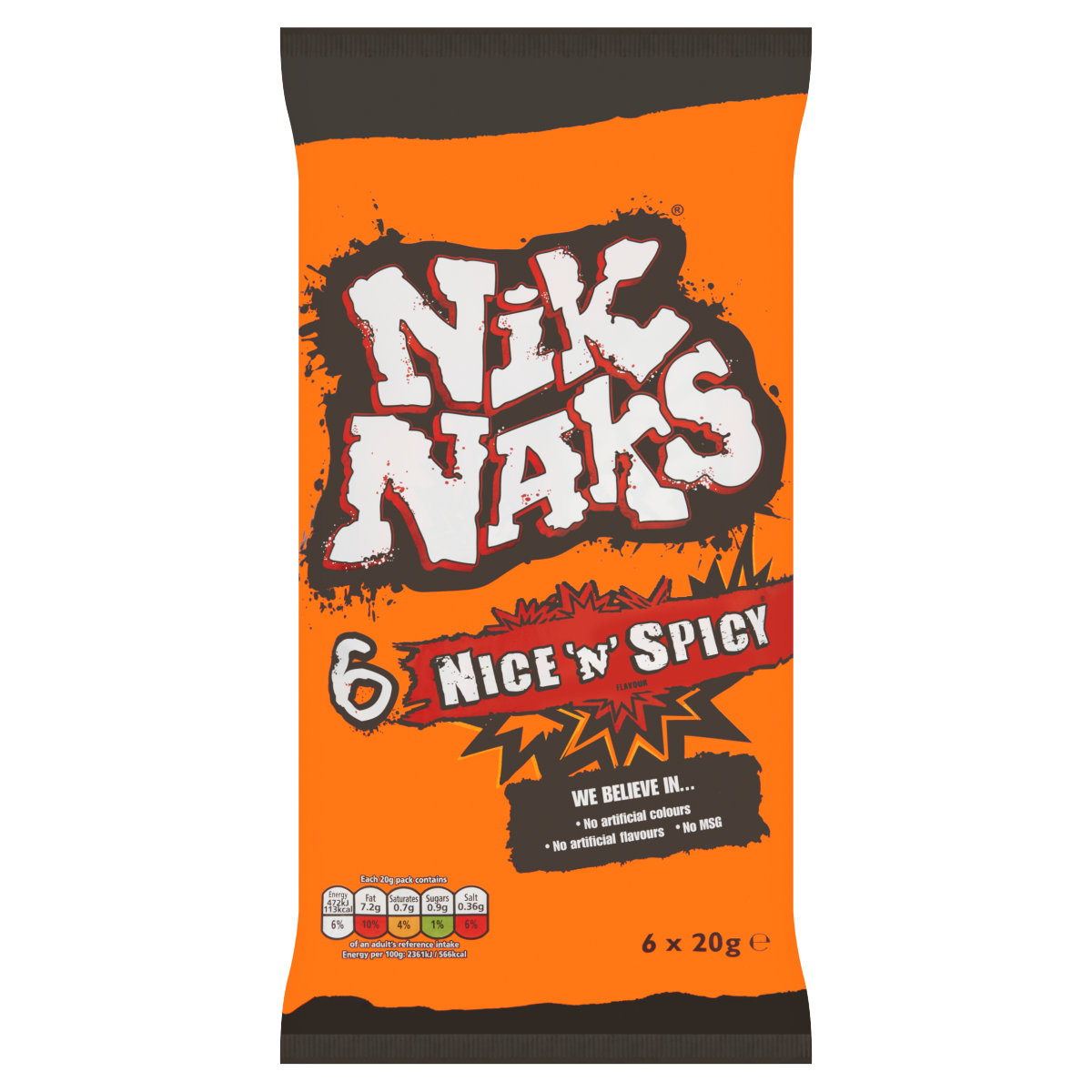 Nik Naks Nice ‘N’ Spicy Flavour 6 x 20g