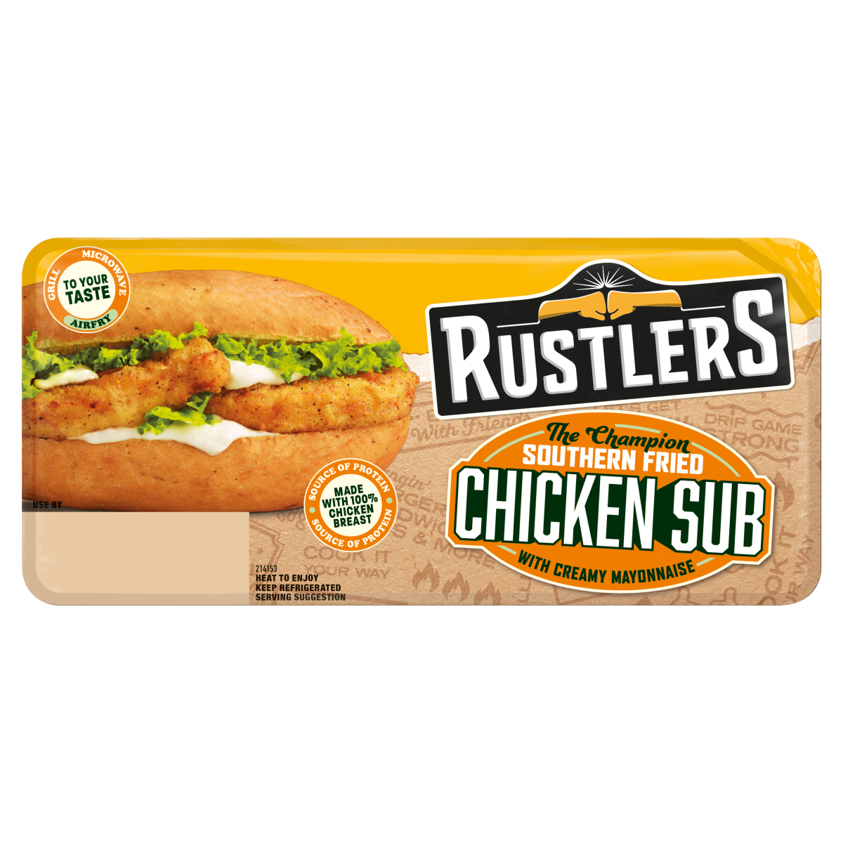 Rustlers The Champion Southern Fried Chicken Sub 158g