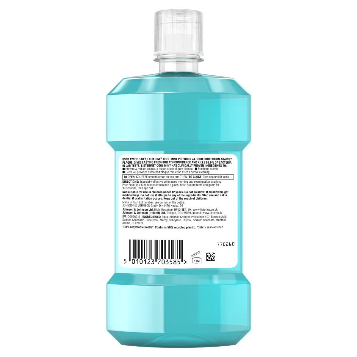 Listerine Essentials Cool Mint Mouthwash 500ml