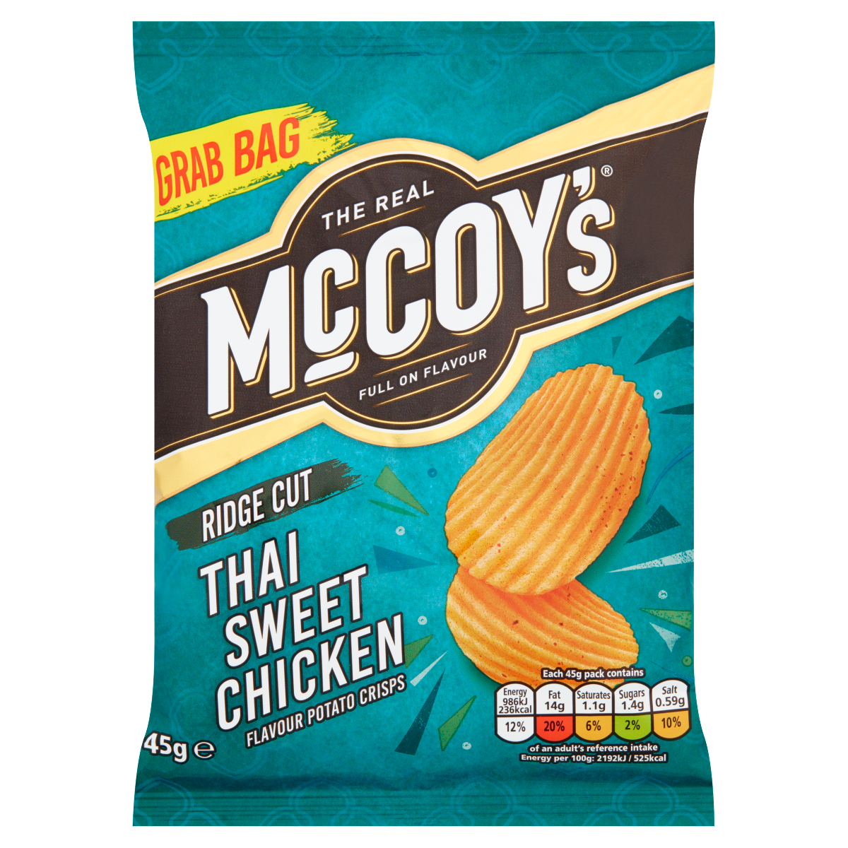 McCoy’s Ridge Cut Thai Sweet Chicken Flavour Potato Crisps 45g