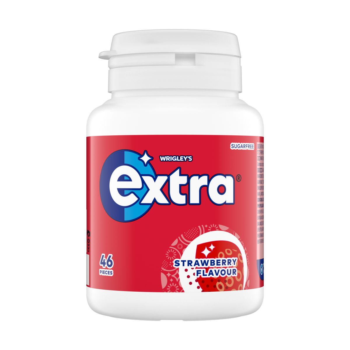 Extra Strawberry Flavour Sugarfree Chewing Gum Bottle 46 Pieces