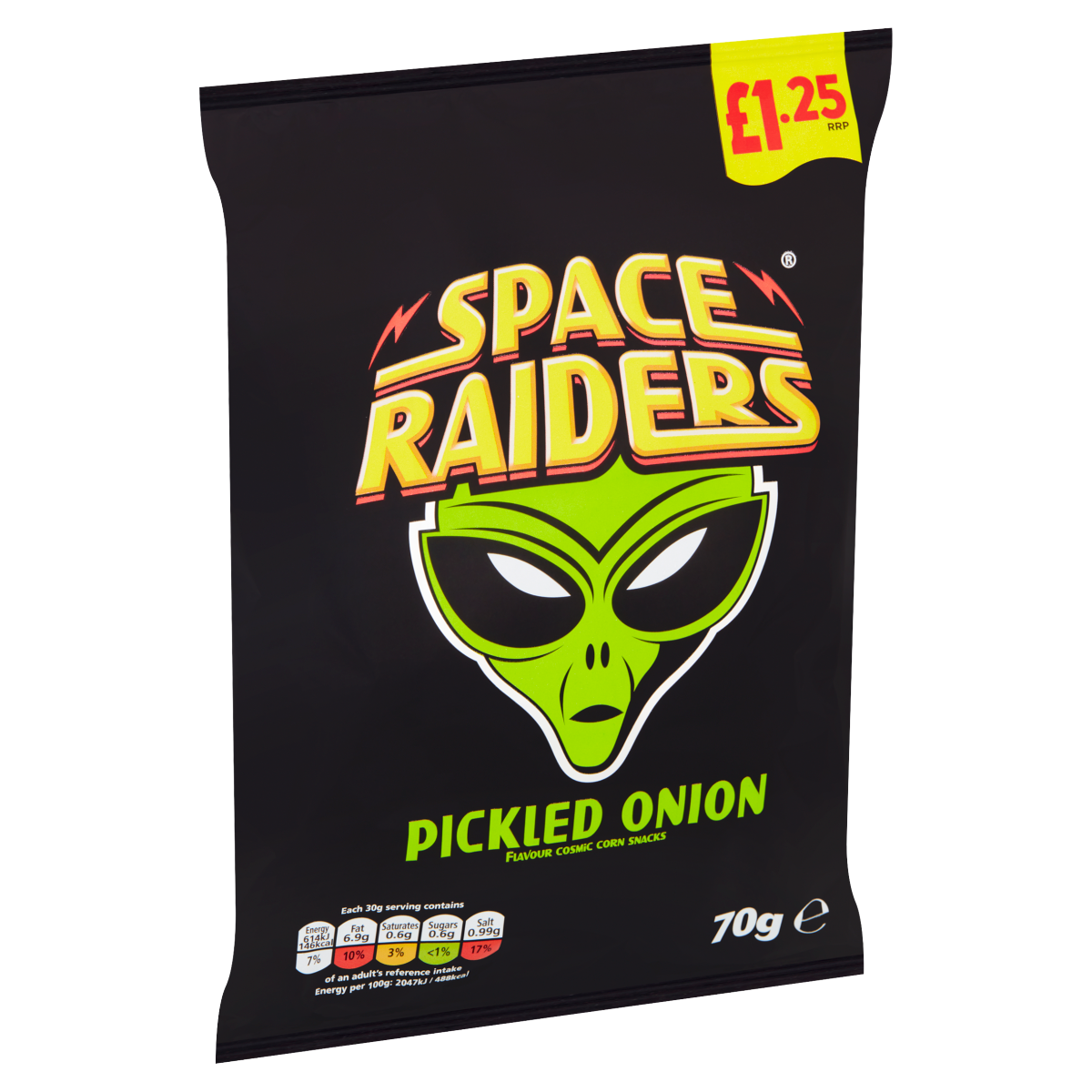 Space Raiders Pickled Onion Flavour Cosmic Corn Snacks 70g